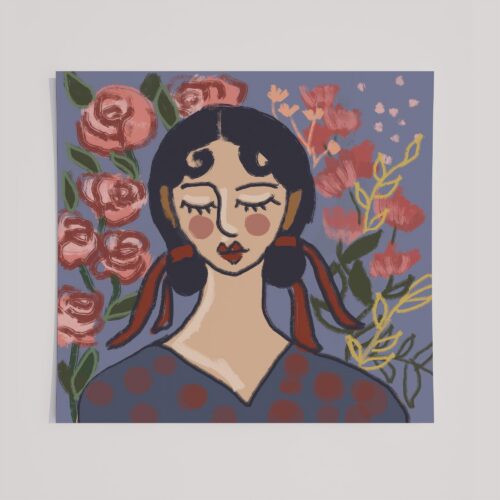 GIRL WITH ROSES